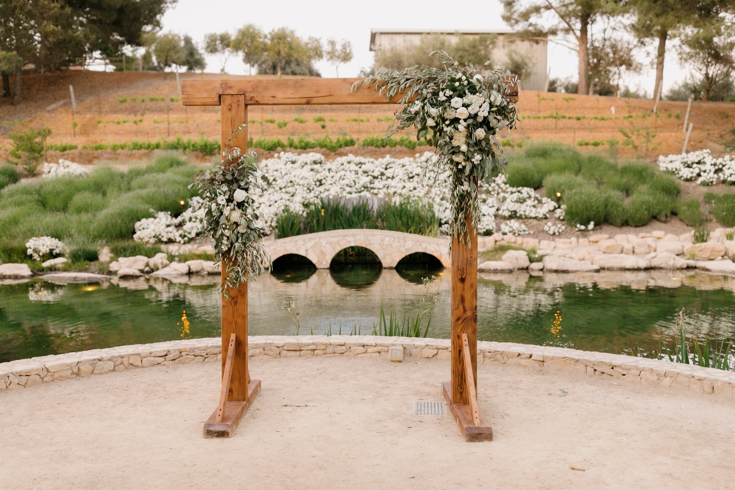 Wedding ceremony alter at terra mia winery in paso robles california