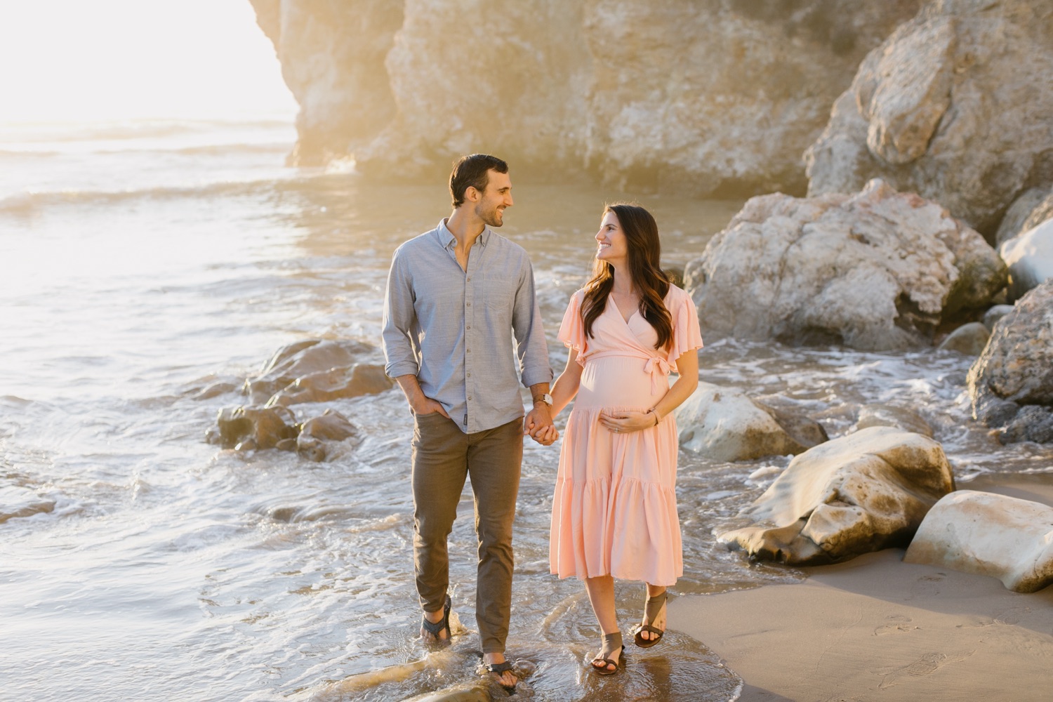 slo beach maternity session with tayler enerle newborn