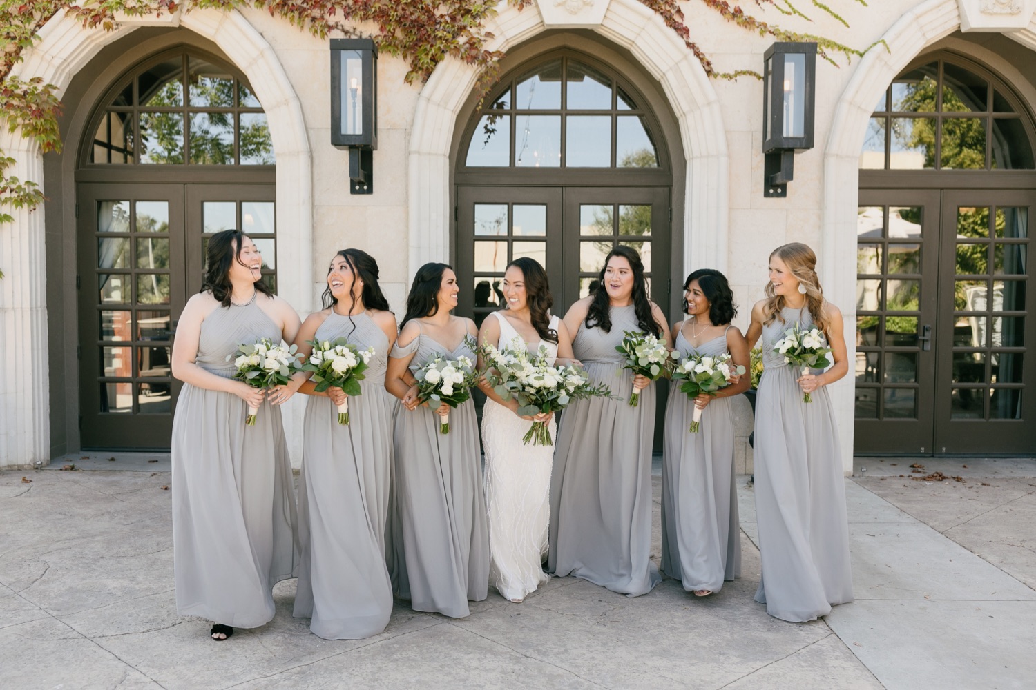 candid Bridesmaids photos at tooth and nail winery in paso robles california